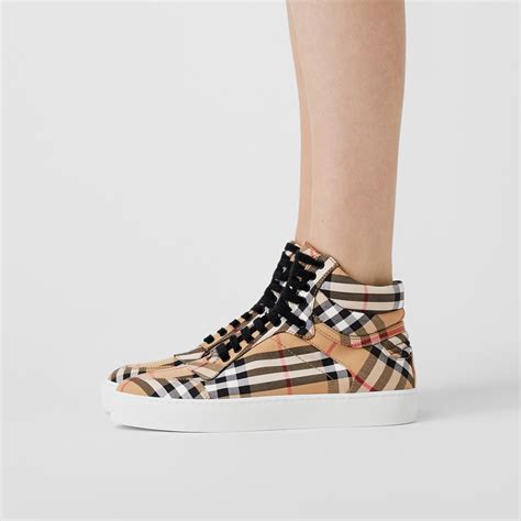 burberry high top sneakers womens|check cotton high top sneakers.